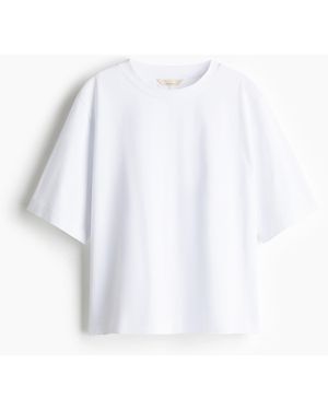 H&M T-Shirt aus Pima-Baumwolle - Weiß
