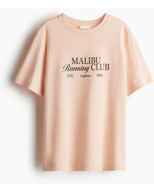 H&M T-Shirt mit Print - Pink