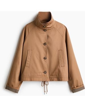 H&M Twilljacke mit Trichterkragen - Braun