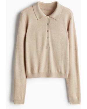 H&M Poloshirt aus Kaschmirmix - Natur