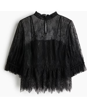 H&M Kanten Blouse - Zwart