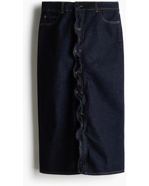 H&M Jeansjupe mit Drahtstäbchen - Blau