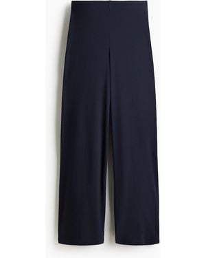 H&M Wijde Tricot Broek - Blauw