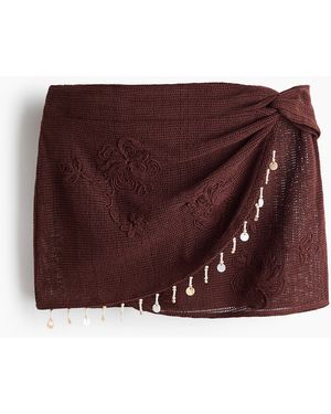 H&M Bestickter Strandrock aus Baumwolle - Lila