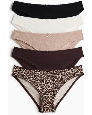 H&M 5er-Pack Bikinislips aus Baumwolle - Mehrfarbig