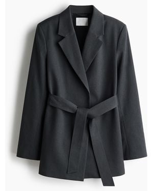 H&M MAMA Blazer mit Bindegürtel - Schwarz
