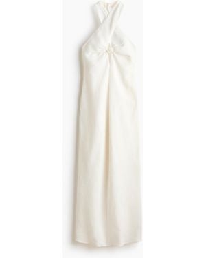 H&M Linnen Halterjurk - Wit