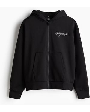 H&M Oversized Hoodiejacke mit DryMoveTM - Schwarz