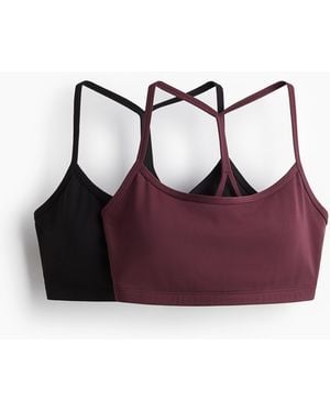 H&M 2er-Pack Sport-BHs mit DryMove - Lila