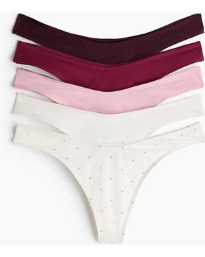 H&M Set Van 5 Katoenen Slips - Rood