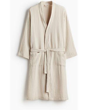 H&M Bademantel aus Musselin - Natur