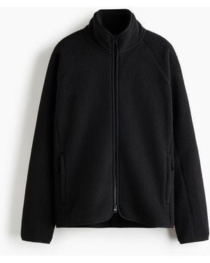 H&M Sportjacke aus Teddyfleece - Schwarz