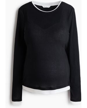 H&M MAMA Jerseyshirt im Lagenlook - Schwarz