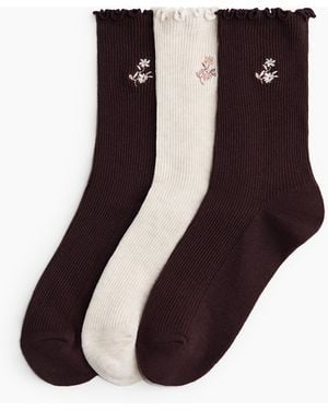 H&M 3 Paar Sokken Met Overlockte Randen - Meerkleurig