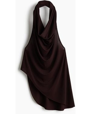 H&M Asymmetrisches Neckholdertop - Schwarz