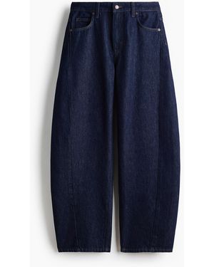 H&M Barrel Regular Waist Jeans - Blau