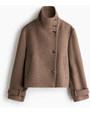 H&M Jasje Met Tunnelkraag Van Wolmix - Bruin