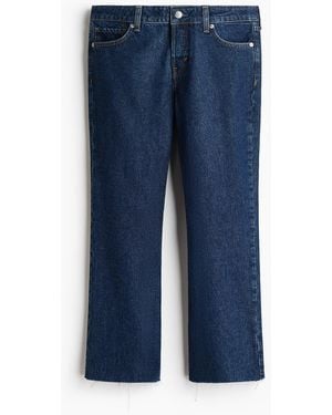 H&M Bootcut Regular Waist Cropped Jeans - Blauw