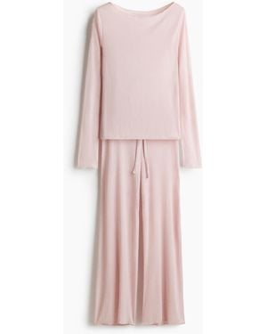 H&M Gerippter Pyjama - Pink