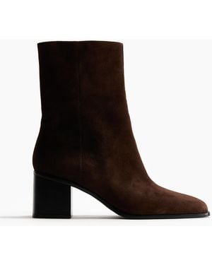H&M Stiefeletten aus Leder - Schwarz