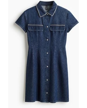 H&M Jeanskleid mit Verzierungen - Blau