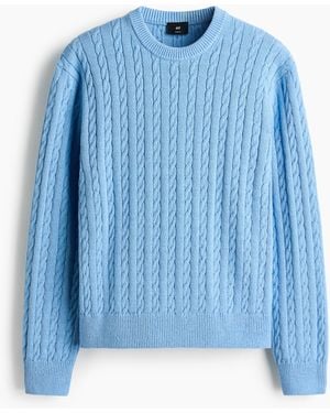 H&M Zopfpullover in Regular Fit - Blau
