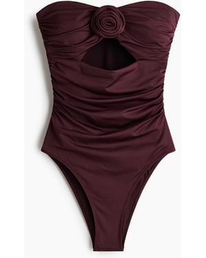 H&M Bandeaubadpak Met Padded Cups - Paars