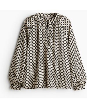 H&M Bluse mit Ballonärmeln - Schwarz