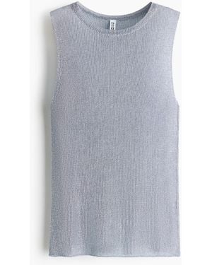 H&M Gebreide Metallic Top - Grijs