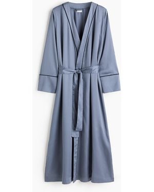 H&M Satijnen Ochtendjas - Blauw