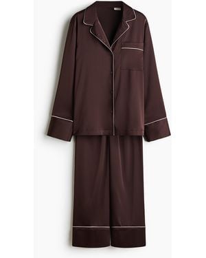 H&M Satinpyjama - Braun
