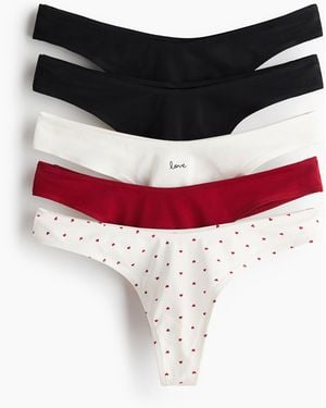 H&M 5er-Pack Baumwolltangas - Rot