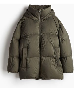 H&M Oversized Daunenjacke - Grün