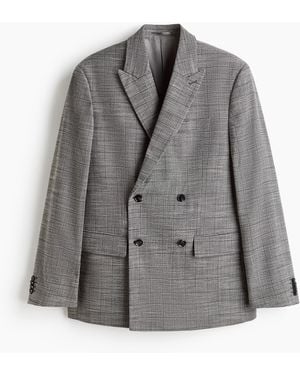 H&M Zweireihiges Jackett in Relaxed Fit - Grau