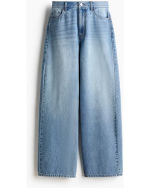 H&M Baggy Barrel Regular Waist Jeans - Blau