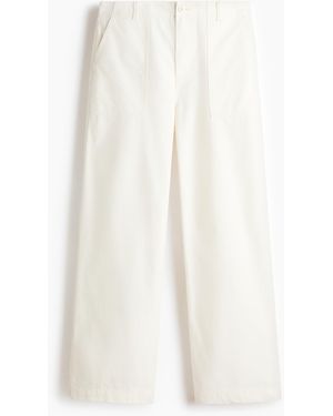 H&M Twillhose in Relaxed Fit - Weiß