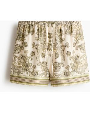 H&M Short Van Linnenmix - Naturel