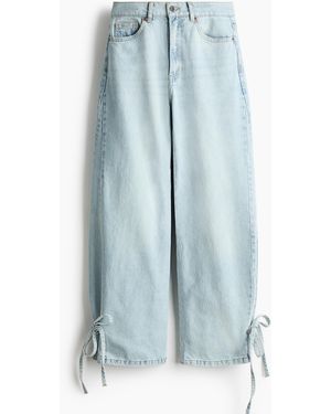 H&M Barrel High Waist Ankle Jeans - Blau