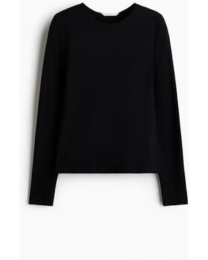 H&M Figurbetontes Shirt aus Baumwolljersey - Schwarz