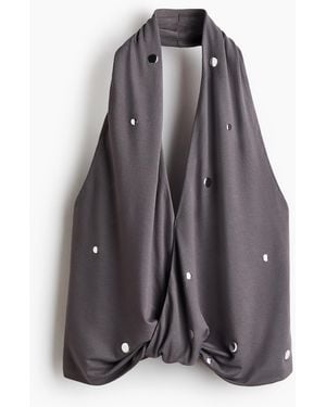H&M Verziertes Neckholdertop - Grau