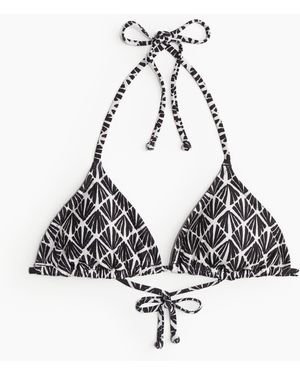 H&M Wattiertes Triangel-Bikinitop - Weiß