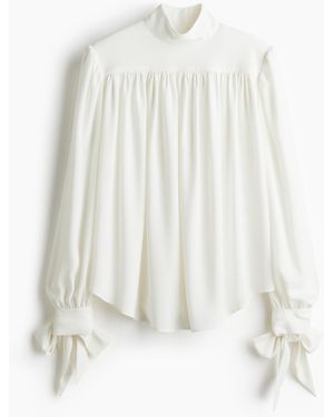 H&M Blouse Met Schoudervullingen - Wit