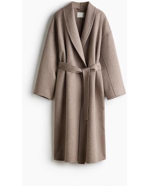 H&M Handgefertigter Oversize-Mantel aus Wollgemisch - Braun