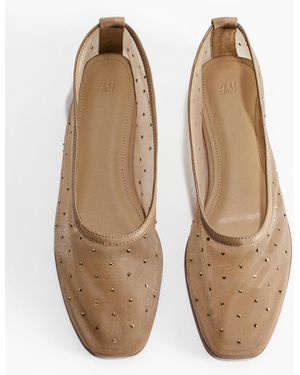 H&M Ballerinas mit Strasssteinen - Natur