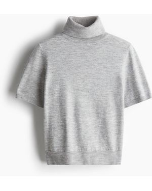 H&M Feinstrick-Rollkragenpullover - Grau