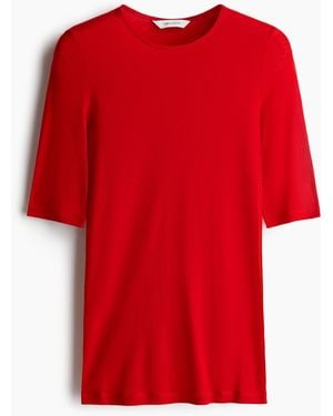H&M T-Shirt aus Pima-Baumwolle - Rot