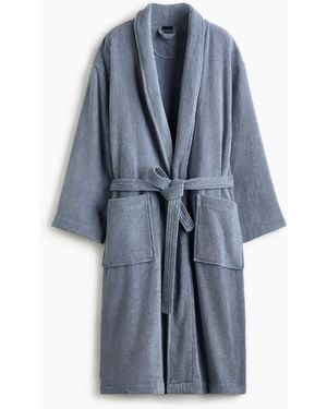 H&M Ochtendjas Van Katoenen Badstof - Blauw