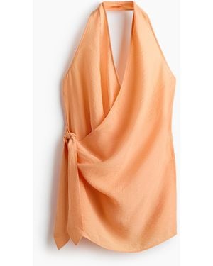 H&M Halterstrandjurk Met Overslag - Oranje