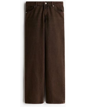 H&M Straight Regular Jeans - Braun