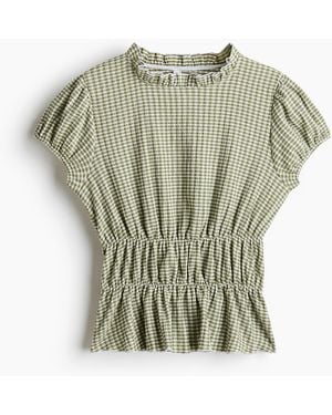 H&M Bluse mit Puffärmeln - Grün